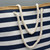 Navy Blue Striped Rope Tote Bag