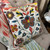 Butterfly Embroidered Cream Velvet Pillow