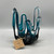 Blue Glass Abstract Ombre Vase w/Cutouts
