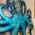 Metal & Capiz Blue Octopus Wall Decor