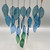 Stained Glass Blue Ombre Leaf Wind Chime