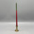 Individual Thin Green & Red Taper Candle
