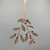 Gold Mistletoe Ornament w/Red Beads