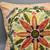 Botanical Velvet Pillow w/Striped Back