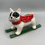 Christmas Skiing Dog Planter