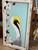 Original Pelican Art on Antique Window