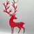 Enameled Red Metal Reindeer Ornament
