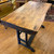 Live Edge Mesquite Wood Table Top on Industrial Sewing Machine Base