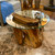 Organic Teak Table w/Glass Top