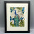 Peacock on Branch Framed Book Print