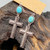 Antique Silver & Turquoise Cross Earrings