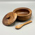 Acacia Wood Covered Bowl w/Spoon