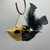 Black & Gold Face Mask w/Feather Crab Shell Ornament