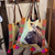 Large Fabric Donkey Bag w/Leather Handle