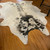 "IF" Branded White/Gray Cowhide Rug