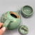 Antique Korean Celadon Teapot w/3 Cups, Joseon Dynasty