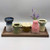 5 Vases/Votive Holders on Wood Tray