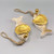 Wooden Fish Ornament w/Golden Oyster Shell