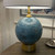 Blue Glass & Gold Table Lamp