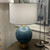 Blue Glass & Gold Table Lamp