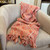 Recycled Cotton Blend Pink Geometric Throw