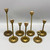 Set of 7 Vintage Brass Tapered Taper Holders