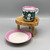 Antique Victorian Pink Cup & Saucer w/3D Floral Design