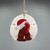 Hand Painted Santa Hat Rooster Sand Dollar Ornament