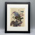 Squirrel Birdkeeper & Blue Acorns Framed Book Print