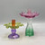 Colored Glass Flower Taper Holder