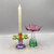 Colored Glass Flower Taper Holder
