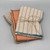 Set of 3 Waffle Towels Orange & Taupe