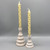 Set of 2 Cream & Gold Dot Taper Candles