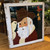 Hand Painted Cowboy Santa on Repurposed Window