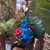 Solar LED Blue Globe Hummingbird Feeder