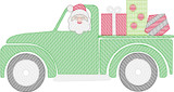 Santa in Pickup Quick Stitch Embroidery Santa in Pickup Quick Stitch Embroidery