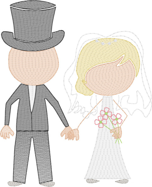 Bride and Groom (Add On for Family) Quick Stitch Embroidery