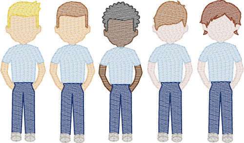 Boys in Pants (Build Your Own Family) Quick Stitch Embroidery