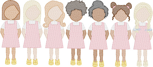 Toddler Girls in Jumpers (Build Your Own Family) Quick Stitch Embroidery