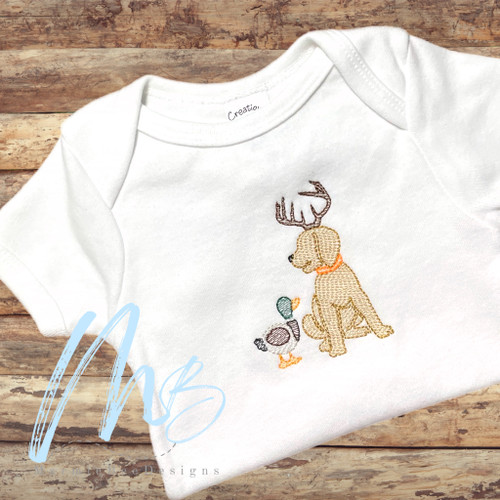 Hunting Deer Puppy with Duck Quick Stitch