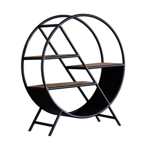 Cosmo Industrial Round Open Bookcase