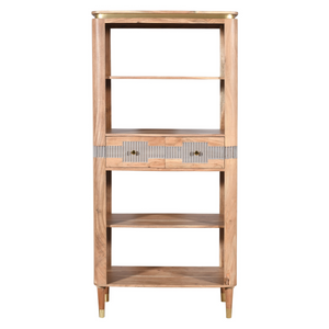 Wilton Acacia Wood 2 Drawers Open Bookcase