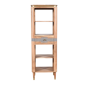 Wilton Acacia Wood Slim Bookcase With 1 Drawers