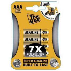 JCB LR03 ALKALINE AAA PK4 BATTERIES