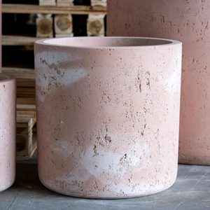 Aurella | Blushstone  70cm X Large Concrete Cylinder Planter  199L Round Plant Pot