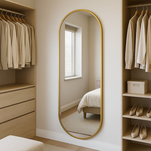 Emi - Full Length Gold Metal Runway Oval Mirror - 180cm x 80cm