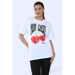 Mon Cheri Stylish Short Sleeve T-Shirt - Comfort & Elegance - White / S/M