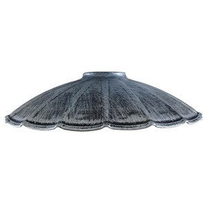 Vintage Industrial Ceiling Pendant Light Rustic Lampshade Easy Fit Wavy Shade UK - Brushed silver