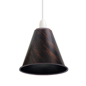 Large Easy Fit Pendant Light Shade 18cm Metal Lampshade Wall Lamp - Rustic Red
