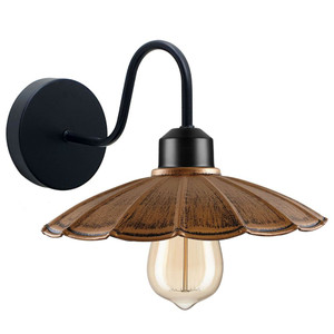 Vintage Industrial Antique Brass Wall Sconces Metal Shade Indoor Light Fitting - With Bulb / Brushed Copper